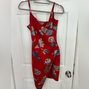 Red flowers dress